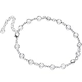 Body Candy Handcrafted Clear Accent Adjustable Anklet Created with Swarovski Crystals
