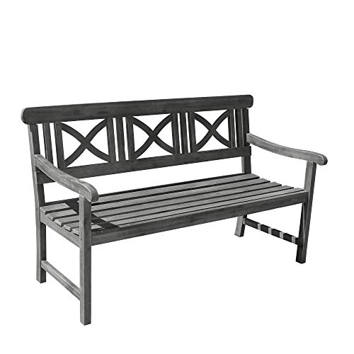 Vifah V1299 Renaissance Outdoor Hand-Scraped Hardwood Bench - Thumbnail 5