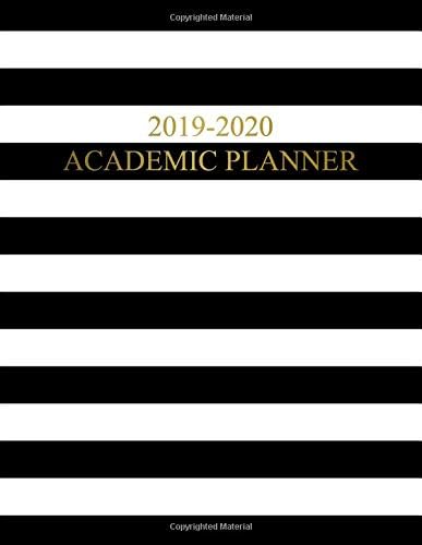 Academic Planner 2019-2020: Pretty Gold Black & White Striped Weekly & Monthly Student Organizer & Schedule Agenda | Inspirational Quotes, To-Do's, Notes, Vision Boards & More. Paperback – April 22, 2019