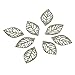 Baosity 100 Pieces Silver Hollow Filigree Charms Leaf Pendant Bracelet Jewellery Finding DIY Crafts Making Beads