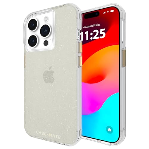 Case-Mate iPhone 15 Pro Case - Sheer Crystal Champagne Gold