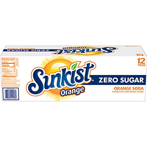 SUNKIST ZERO SUGAR ORANGE SODA, 12 FL OZ CANS, 12 PACK