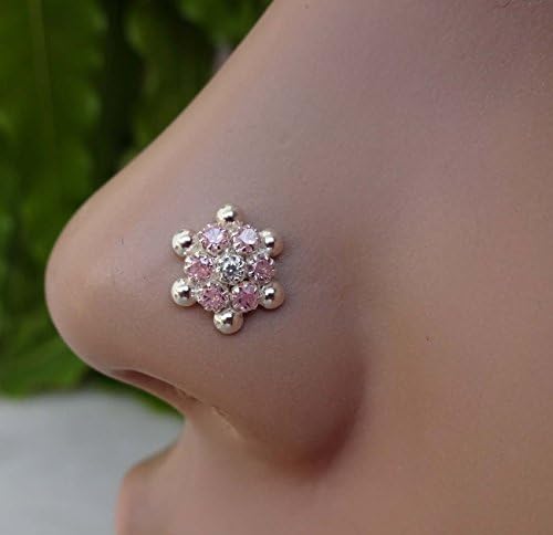 Titanium Nose Stud,Sun Nose Ring,Nose Cuff,Ethnic Nose Ring,Medusa Nose Stud,Sterling Nose Piercing,Opal Piercing,Crystal Nose Bones,Big Nose Ring,CZ Simulated Diamond Nose Ring( TEJ146)