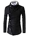 (GD93) Slim Stylish Unbalanced Metallic Leather Point Knitted Cardigan Sweaters Black US S(Tag Size M)