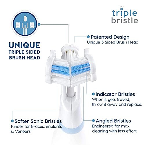 Triple Bristle Replacement Brush Head Refills Innovative 3 Head