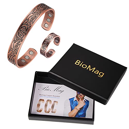 Copper Bracelet for Men Arthritis Pain Relief, BioMag Therapy Bracelets for Carpal