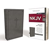 NKJV, Deluxe Gift Bible, Leathersoft, Gray, Red Letter Edition, Comfort Print