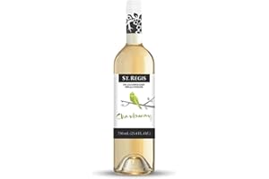ST. REGIS Non-Alc Chardonnay 25.4 Fl Oz (1 Pack) - Low Calorie and Sugar - Golden Yellow Floral and Fruity Rich Flavor from North of Spain Vineyards -