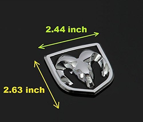 Black &amp; Chrome Head Emblem Replace OEM Mopar Dodge Ram 1500 2500 3500 Charger
