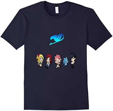 Men's Chibi Fairy Tail T Shirt Large Navy
