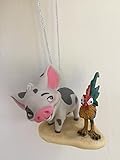 Disney Moana Pua And Heihei Pet Pig And Rooster Holiday Christmas Tree Ornament PVC Figure 2