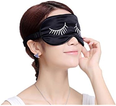Comfortable Silk Sleeping Eye Mask with Adjustable Head Strap to Fit All Size Soft Eyeshade Sleep Mask for Air Travel Blocks the Light or Peaceful Night Rest