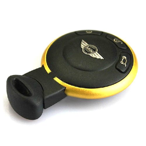 iJDMTOY Gold Finish Smart Key Fob Replacement Ring For 08-up Mini Cooper JCW R55 R56 R57 R58 R59 R60