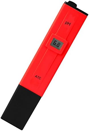 Digital PH Meter, 0.1 PH High Accuracy Water Quality Tester Pen Portable Pocket Size with 0-14 PH Measurement Range for Household Drinking Water, Aquariums, Swimming Spas(Red)