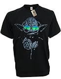 SODAtees DJ Yoda @ turntables Club Men's T-Shirt headphones Star Wars Music Green Shades - Black - X-Large
