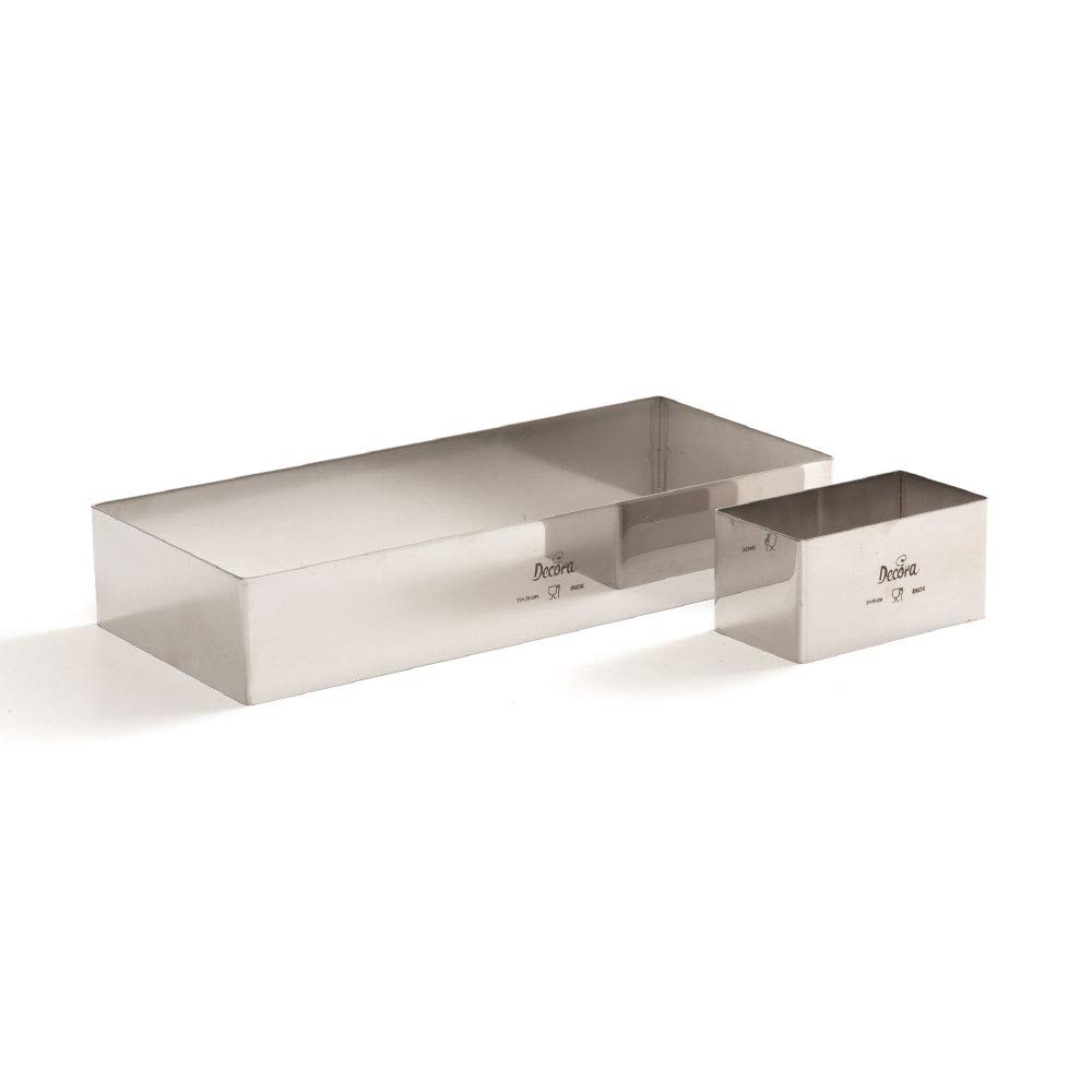 DECORA Stainless Steel Rectangle, Silver, 7 x 11 x 4.5 cm