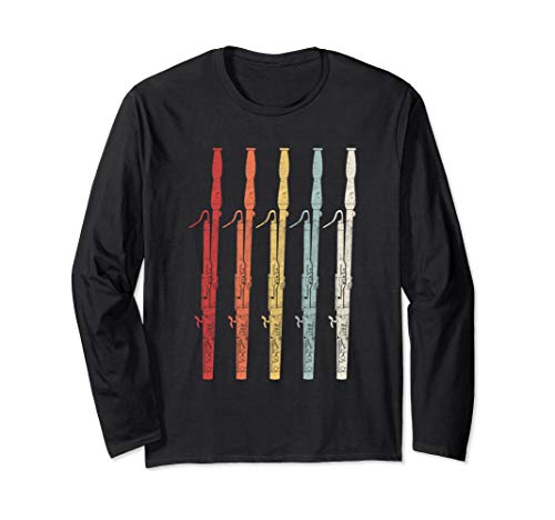 Vintage Retro 70s Bassoon Long Sleeve Shirt For Bassoonist