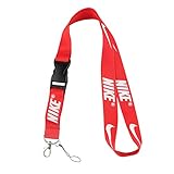 Lanyard Keychain Holder Keychain Key Chain Black Lanyard Clip with Webbing Strap (Bright red)