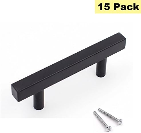 2.5 Cabinet Handles Black Kitchen Cabinet Pulls Black 15 Pack - Peaha PHJ22BK 64mm Black Cabinet Knobs and Pulls Kitchen Handles for Cabinets Black Farmhouse Cabinet Hardware