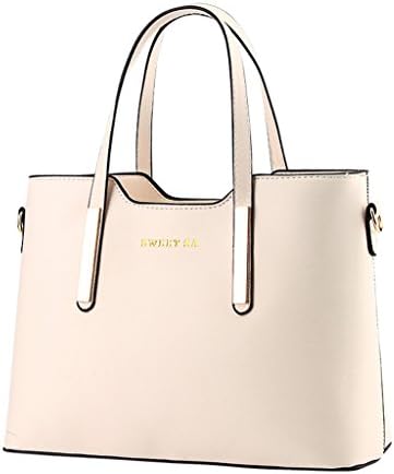 TSRHFGT Women Faux Leather Handbag Top-handle Bag Fashion Shouder Bag Simple Purse Cross-body Bag White Bag