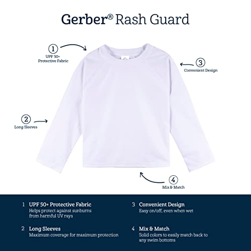 Gerber Unisex Baby Standard Toddler UPF 50+ Long Sleeve Rashguard