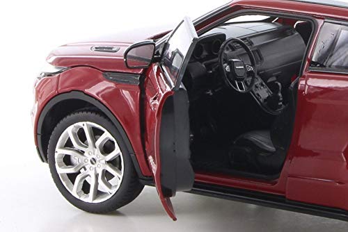 image for Welly Land Rover Range Rover Evoque SUV w/ Sunroof, Dark Red 24021/4D 