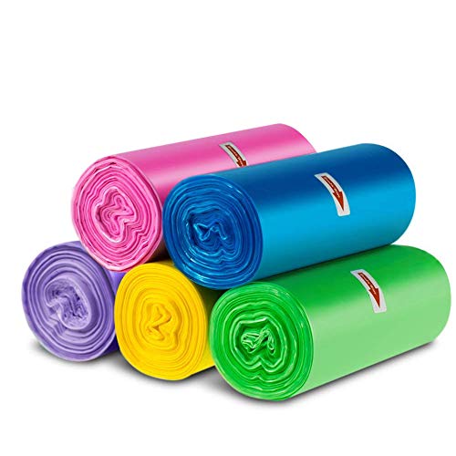 Small Trash Bags, 2.6 Gallon Small Kitchen Garbage Bags Material Wastebasket Can Liners Bags Small Size for Office, Home, Bathroom, Kitchen, 150 Counts 5 Color - Thumbnail 7