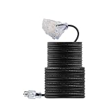 100 FT 14/3 Outdoor Extension Cord - Rubber, Flexible, Triple Outlet, Black Wire with Live Power Light Indicator. 15 Amp