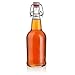 12 Pack - 16 Ounce Grolsch Bottles with Easy Cap Flip Top Caps for Brewing Beer, Kombucha, Kefir, Water, Thick High-Grade Glass, Resealable, Clear, by California Home Goods
