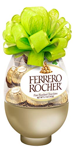Ferrero Rocher Fine Hazelnut Milk Chocolate, 13 Count Easter Egg, Chocolate Candy Gift Box, Easter Basket Stuffers