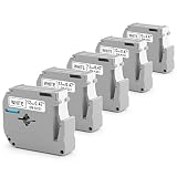 Suminey Compatible M Tape M231 MK231 12mm Tape Replacement for Brother Ptouch Label Makers PT90 PT45 PTM95, 1/2inch x 26.2feet, Black on White, 5PK