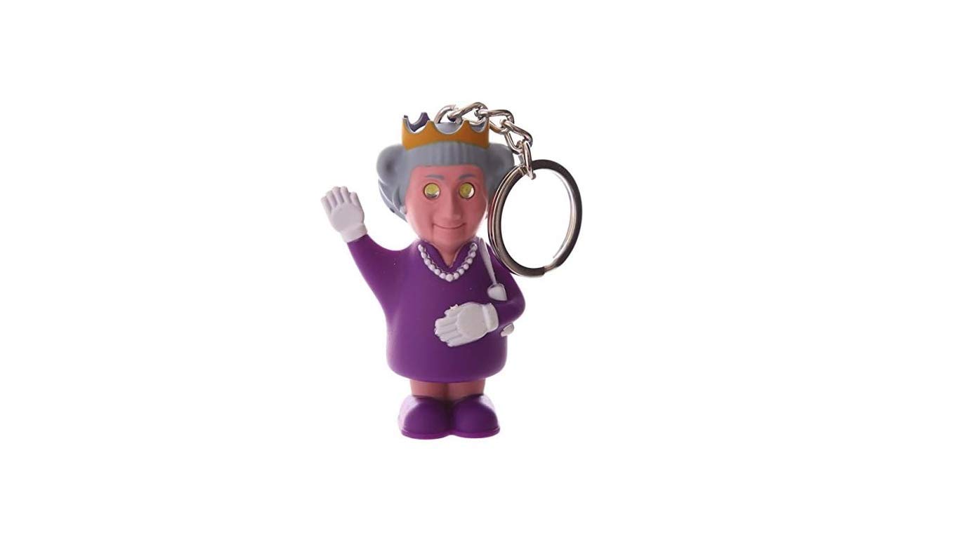 Puckator Queen LED Keyring with Sound (Rule Britannia) - Mothers Day Gifts Key Ring Keyrings Tags - Cool Keyrings Hoop Clip Fobs - Funny Cute Car Men's Accessories Stuff For Men Women - Trinket