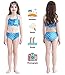 Newland 3 Pcs Girls Swimsuit Mermaid Tails for Swimming Princess Bikini Bathing Suit Set for 3-12Y (140CM(9-10Y)-Size XXL, Blue)