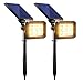 URPOWER Solar Lights Outdoor Upgraded, 2-in-1 Waterproof Solar Lights Solar Landscape Lights Auto On/Off Solar Wall Lights Landscape Lighting Pathway Lights Solar Spotlight for Garden (Warm White)
