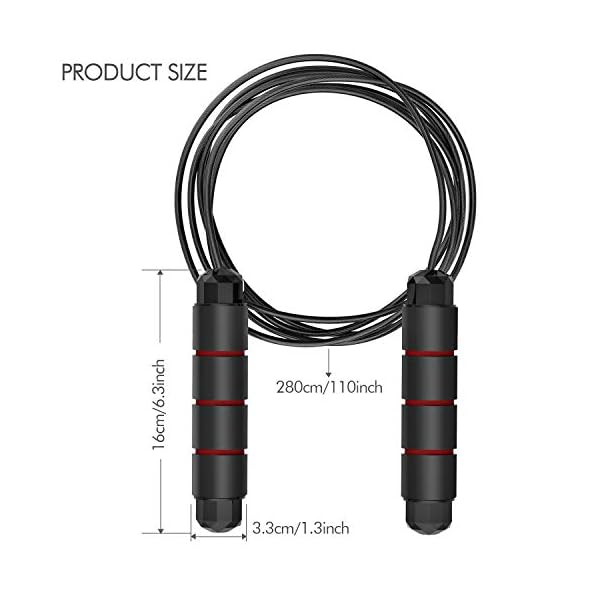 FITFORT-Skipping-Rope-Adult-Fitness-Jump-Rope-Tangle-Rapid-Speed-Skipping-Rope-Cable-with-Ball-Bearingsfor-Women-Men-and-Kids-Adjustable-Steel-Skipping-Rope-with-Foam-Handles-for-Home-Fitness FITFORT Skipping Rope Adult - Fitness Jump Rope, Tangle Rapid Speed Skipping Rope Cable with Ball Bearings,for Women, Men, and Kids, Adjustable Steel Skipping Rope with Foam Handles for Home Fitness