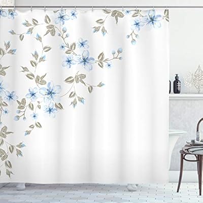 Amazon Com Light Blue Shower Curtain By Ambesonne Japanese