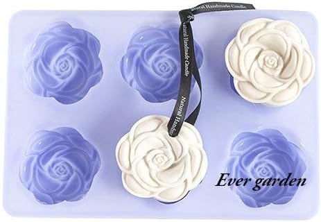Amazon Co Jp Ever Garden バラ 大 6個 薔薇 花 シリコンモールド アロマハイストーン 石膏 手作り 石鹸 レジン 樹脂 粘土 型 抜き型 ホビー