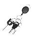 Fushing 5 Pack Retractable Badge Holder Carabiner Reels Key Holders Chains with Metal Split Ring
