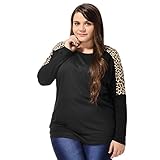 Allegra K Allegra K Women Plus Size Panel Stylish Dolman Sleeves T-Shirt Tops