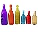 Colored Glass Bottles, 6 Pieces Colorful Decorative Vintage Bottle for Outdoor Garden Bottle Tree or Indoor Home Decor (Rainbow Color Set)