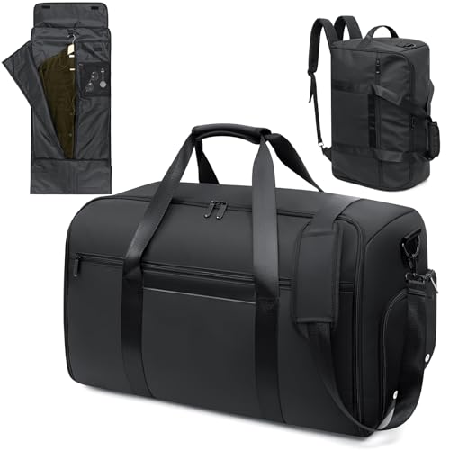Garprovm Reisetasche Anzugtasche, 4 In 1 Umwandelbar Kleidertaschen Mit Schuhfach Abnehmbar Anzugsack Faltbar Handgepäck Rucksack, Wasserdicht Wochenende Kleidersack Tasche Für Damen Und Herren