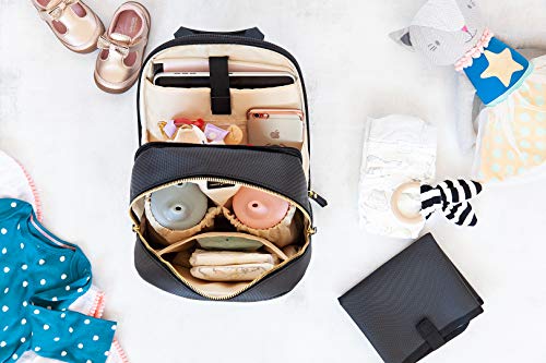 Baby Backpack Diaper Bag, Black – Stylish and Compact, fits All Essentials, Prevents Back Pain and Leaves Your Hands Free for Your Baby, Durable and Well-Constructed – Idaho Jones – Claremont
