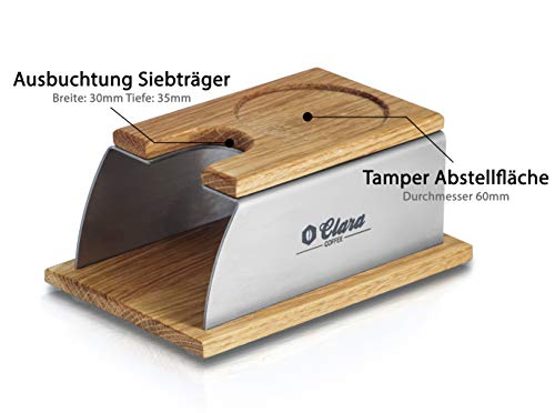 Clara Coffee Tamperstation Holz 51-58mm| Tamper Station aus schönem Holz und Edelstahl für Siebträger: Durch gutes… – Bild 5