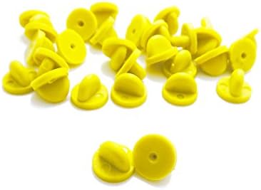 Kbsing Plastic Clutch Clasp Badge Butterfly Pin Backs Guards 50 Pcs Yellow