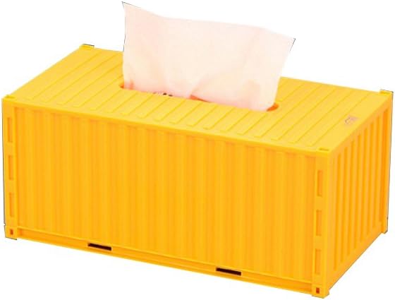 Decor Plastic Container Shipping Tissue Box Cover (Yellow)