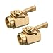 M MINGLE Heavy Duty Brass Garden Hose Shut Off Valve, 3/4 Inch, 2-Pack with 2 Hose Washers primary