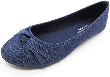 Womens Flats Jersey Soft and Faux Vegan Leather Comfortable Basic Canvas Slip On Ballet Shoes Dress Shoes