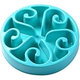 Slow Feeder Bowl - Siensync(TM) Fun Feeder Interactive Bloat Stop Dog Bowl, Eco-friendly Durable Non Toxic Bamboo Fiber Slow Feed Dog Bowl, Blue