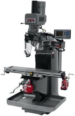 JET 690523 9 in. x 49 in. Mill with Acu-Rite 200S DRO with X- and Y-Axis Powerfeed and Air Powered Drawbar