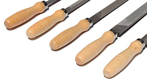 Wooden File Handle with strong metal collars For 8.5''-15'' File (5 pack) (Large)